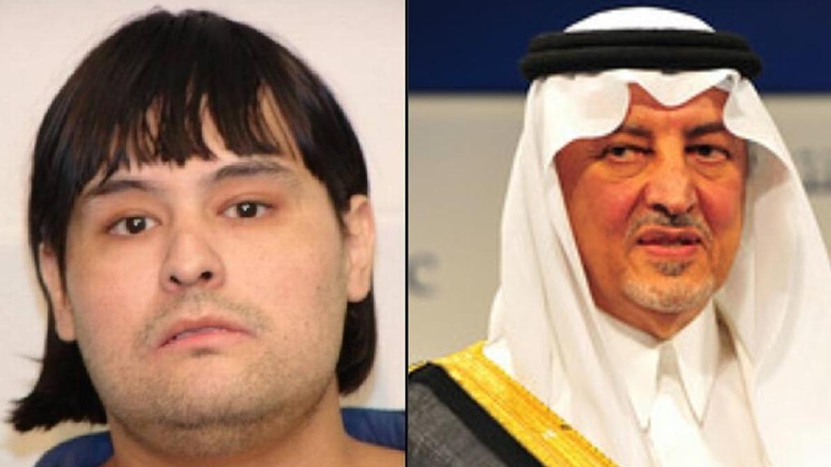 Anthony Gignac en su foto de archivo en Michigan en 1991 (izq) y el verdadero príncipe Khalid bin Faisal Al Saud, gobernador de la provincia de Meca