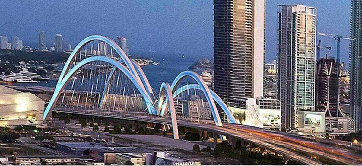 El diseño ganador para un puente en la I-395 que fue criticado por funcionarios electos de Miami-Dade en 2017.