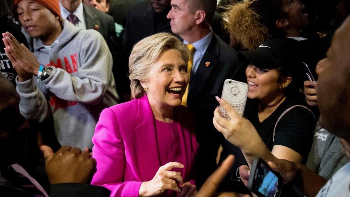 La candidata Hillary Clinton en Carolina del Norte el 3 de noviembre de 2016.