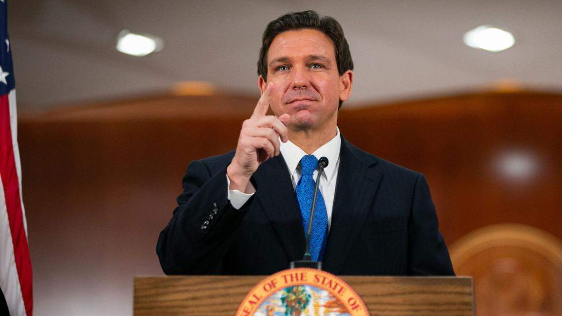 Gov. DeSantis gives his assessment of the 2023 Florida legislative session at the Capitol in Tallahassee on May 5.
