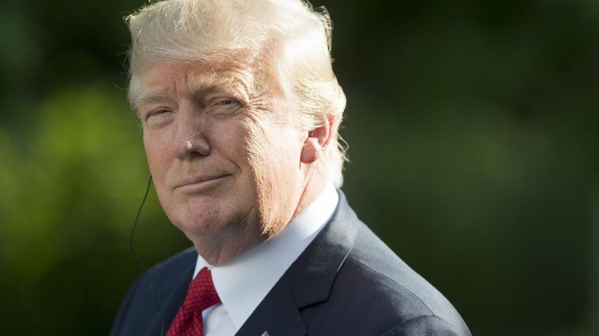 El presidente estadounidense Donald Trump durante una conferencia conjunta con el primer ministro de India, Narendra Modi (fuera de cuadro), el lunes 26 de junio de 2017, en la Casa Blanca, en Washington.