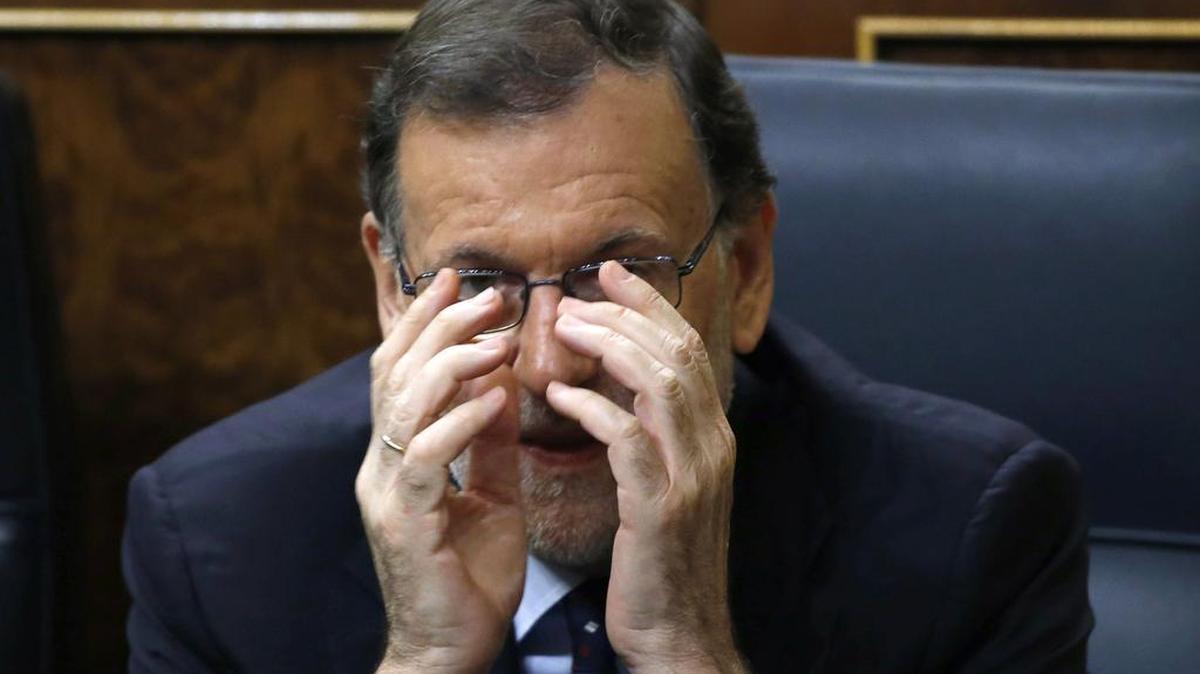 El presidente del Gobierno, Mariano Rajoy, durante la tercera sesión del debate de investidura, esta tarde en el Congreso de los Diputados.
