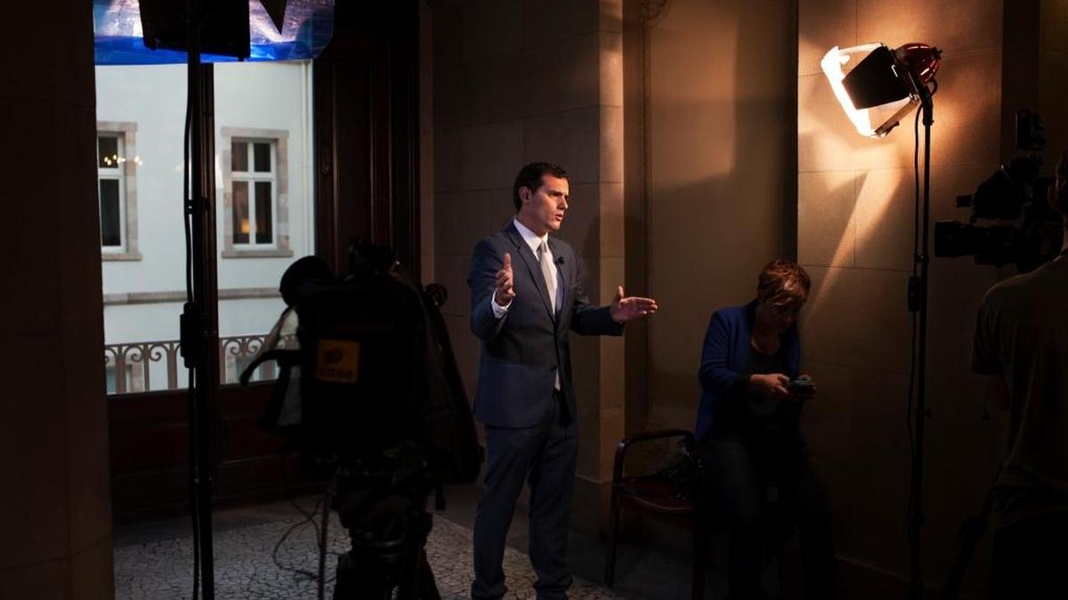 Albert Rivera, líder de Ciudadanos, que he party entered national politics just last year, but is challenging the established order. (Arnau Bach/The New York Times)