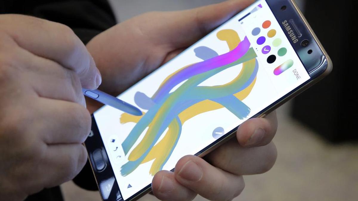 Foto de un teléfono Galaxy Note 7 el 28 de julio de 2016 en Nueva York.