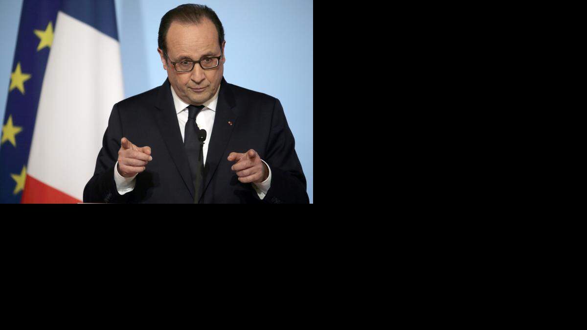 
El presidente francés Francois Hollande durante un discurso el lunes en París.


