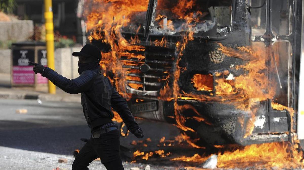 Una foto de archivo de una protesta en Johannesburg, Suráfrica.