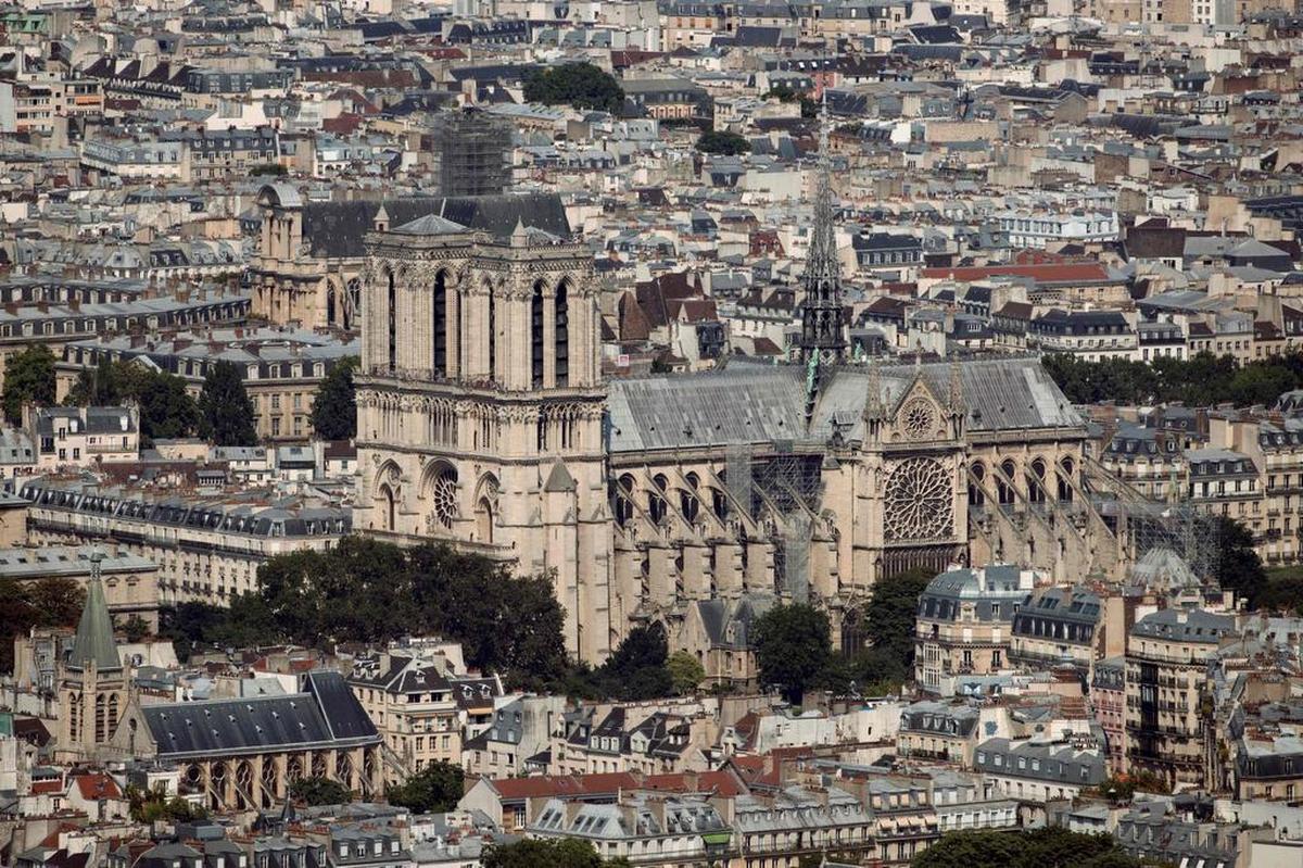 A file photo taken on July 15, 2018, shows the Notre-Dame de Paris Cathedral, in the French capital Paris. A fire broke out at the landmark Notre Dame Cathedral in central Paris on April 15, 2019 afternoon, potentially involving renovation works being carried out at the site, the fire service said.