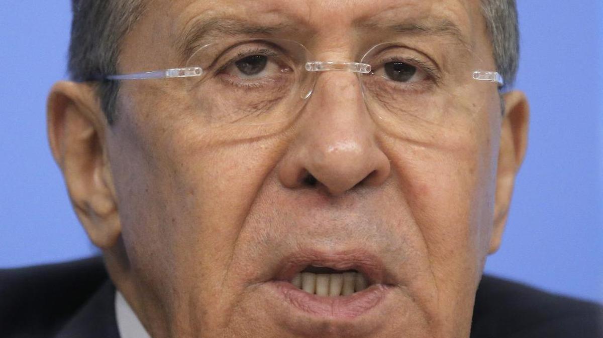 El ministro de Asuntos Exteriores de Rusia, Sergei Lavrov, durante la rueda de prensa anual para hablar de la diplomacia rusa y la política exterior.