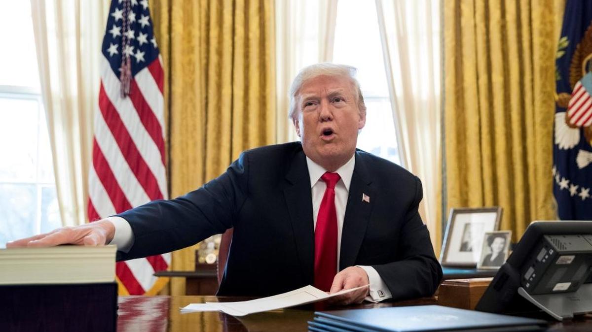 El presidente Donald Trump, en el despacho Oval de la Casa Blanca en Washington, el 22 de diciembre de 2017.