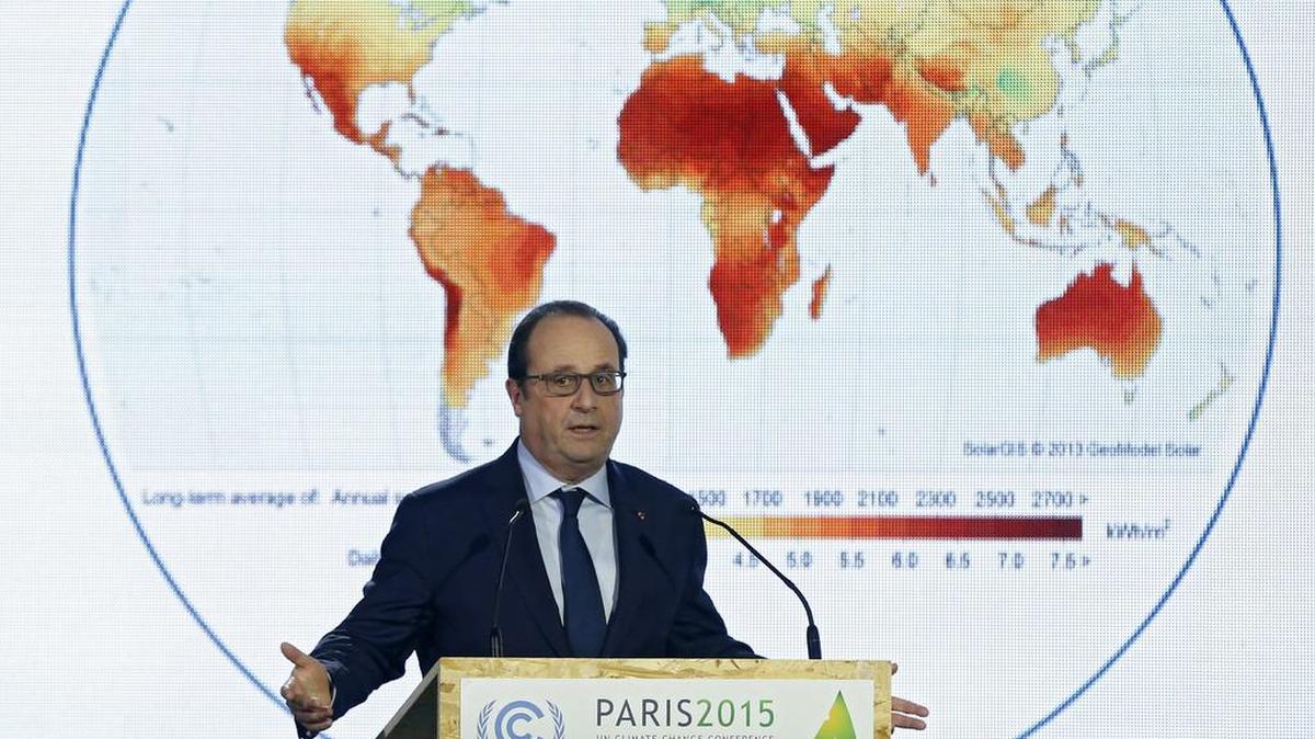 El presidente francés, François Hollande, inauguró este lunes la cumbre sobre cambio climático (COP21) que se celebra en Le Bourget, Francia.
