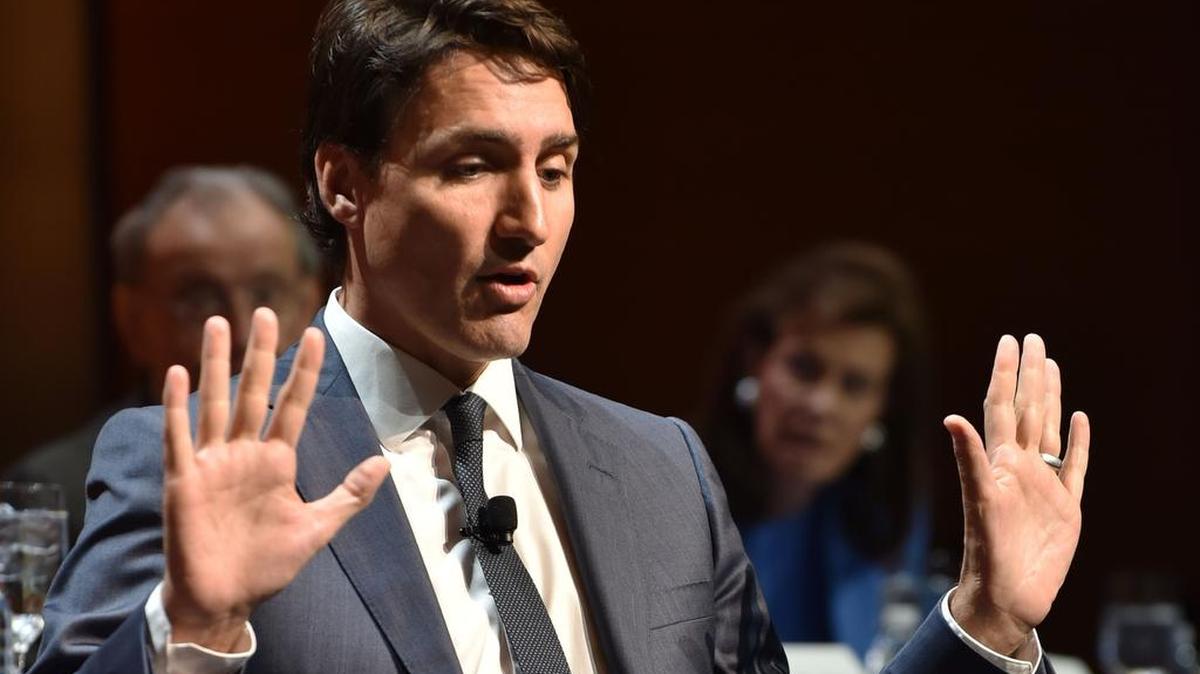 El primer ministro de Canadá, Justin Trudeau, en un evento el 17 de mayo del 2018