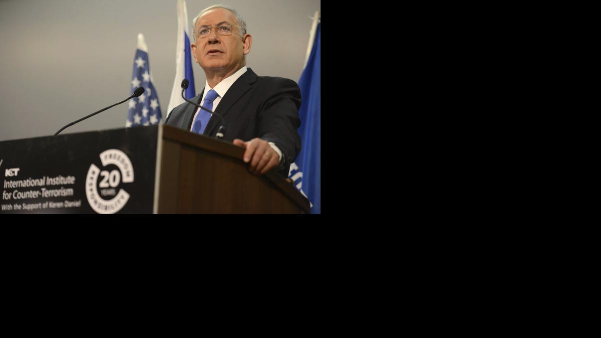 
El primer ministro israelí, Benjamín Netanyahu, durante una conferencia sobre el terrorismo en Herzliya, Israel.


