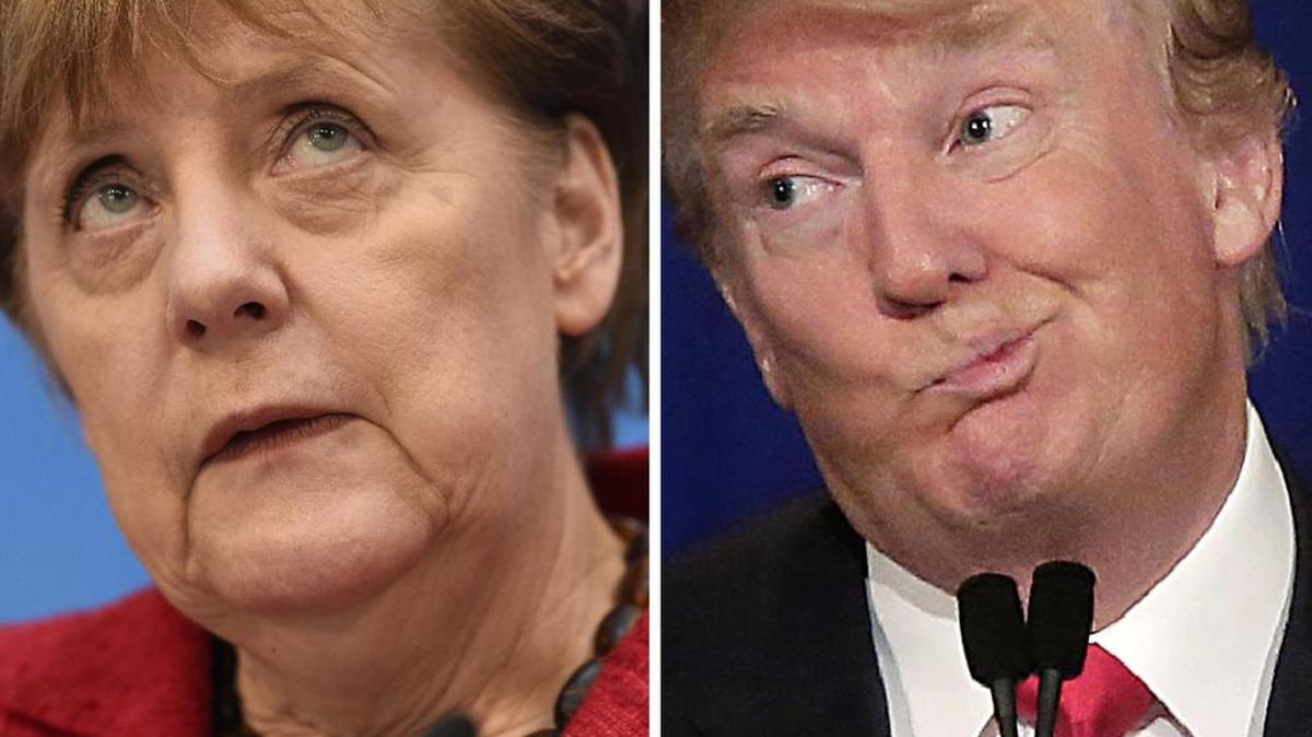 La canciller alemana Angela Merkel y el presidente electo Donald Trump.
