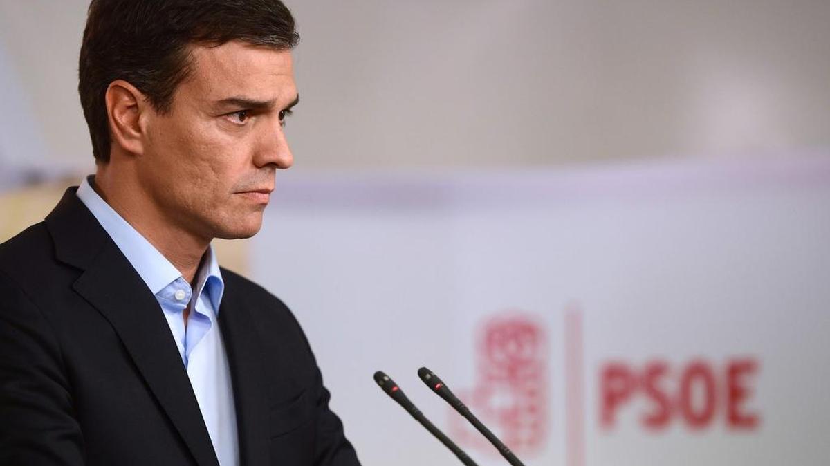 Pedro Sánchez en una rueda de prensa el pasado 26 de septiembre en la sede del PSOE en Madrid.