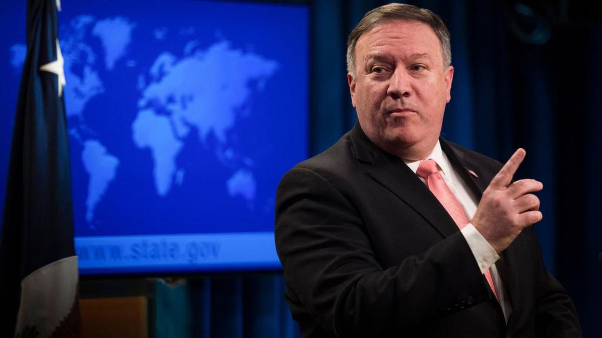 En esta foto de archivo tomada el 23 de octubre de 2018, el Secretario de Estado de los Estados Unidos, Mike Pompeo, habla en una conferencia de prensa en el Departamento de Estado de los Estados Unidos en Washington, DC.