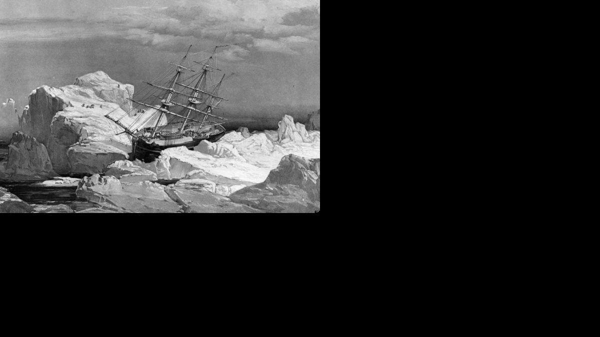 
Dibujo de 1851 que muestra el trágico final de la expedición comandada por el contra almirante inglés Sir John Franklin, quien en 1847 pereció junto a toda su tripulación tratando de encontrar el llamado Paso del Noroeste en el Artico. 
