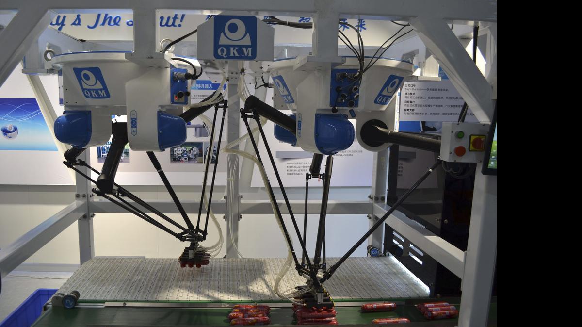 
Sistema robotizado desarrollado por la empresa china QKM, en el Parque de Robótica del Lago de Songshan, en Dongguan. 
