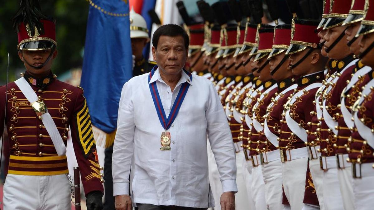 El presidente de Filipinas, Rodrigo Duterte, en un evento militar el 8 de agosto del 2018.