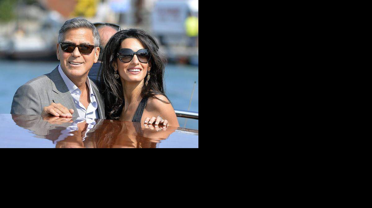 
George Clooney y Amal Alamuddin. 
