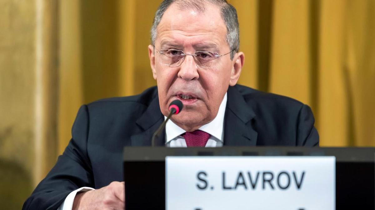 El ministro ruso de Exteriores, Sergei Lavrov, interviene este miércoles en la Conferencia de Desarme en la sede europea de las Naciones Unidas en Ginebra (Suiza).