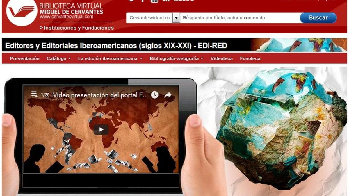 Página principal del nuevo portal. Editores y Editoriales Iberoamericanos (siglos XIX-XXI) EDI-RED es el primer espacio virtual dedicado a la edición literaria en castellano.