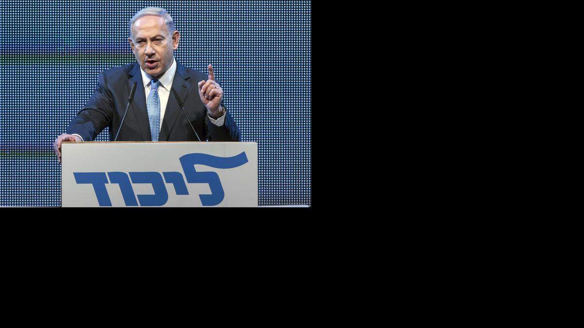 
El primer ministro israelí Benjamin Netanyahu durante el lanzamiento de la campaña de su partido para las elecciones de marzo.


