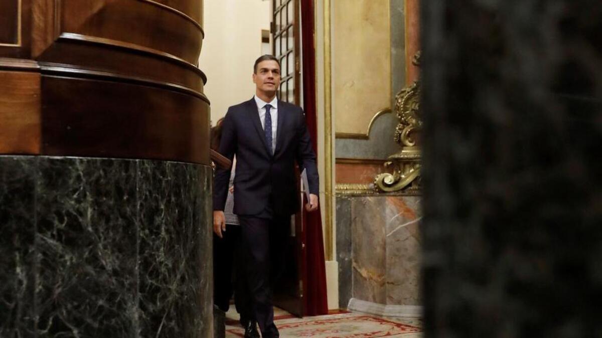 El presidente del gobierno Pedro Sánchez, durante la sesión de control en el Congreso de los Diptados.