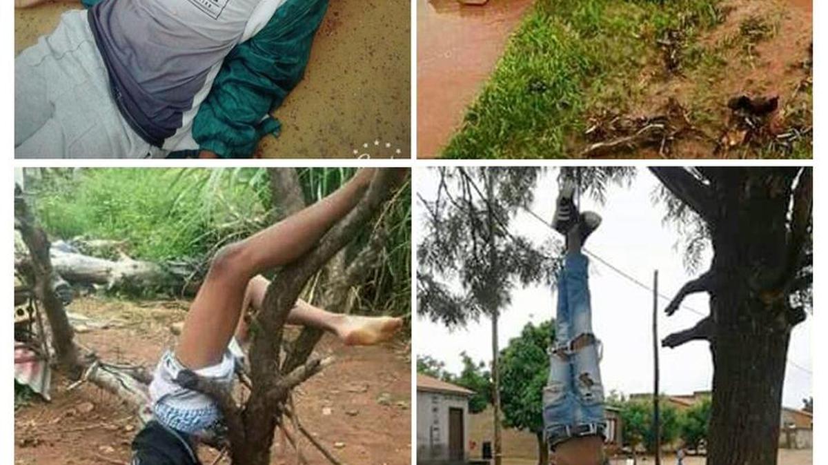 facilitadas por el iniciador del dead pose challenge, Karabo Mnisi, de varias muertes fingidas. Fotografiarse como un muerto junto al capó de un coche manchado de sangre simulada, con un hacha en el cuello cubierto de carne cruda o colgando de una cuerda con la boca abierta, como un ahorcado. Y después publicarlo en las redes sociales.