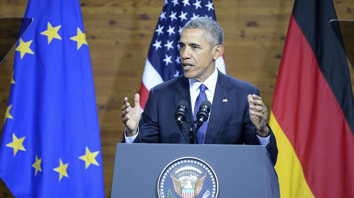 El presidente estadounidense, Barack Obama, ofrece un discurso en la Feria de Hannover en Alemania hoy, 25 de abril de 2016. El presidente de EEUU, Barack Obama, anunció hoy el envío adicional de 250 soldados a Siria para apoyar a las milicias locales que combaten en el terreno al autodenominado Estado Islámico (EI).