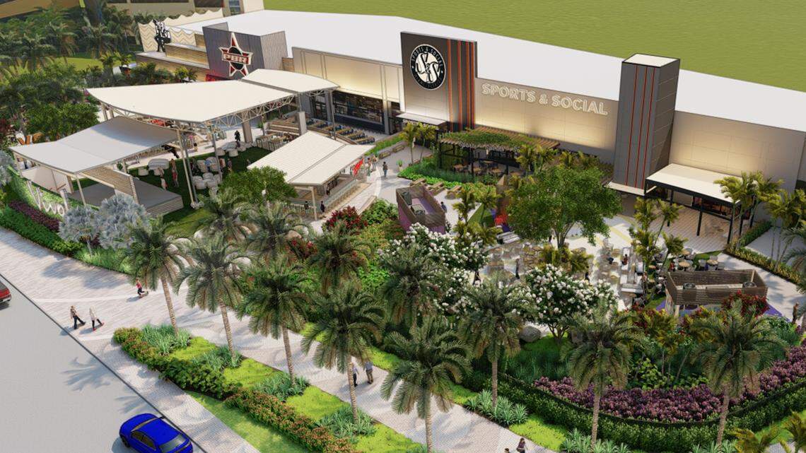 Una representación del nuevo Vivo! complejo de entretenimiento llegando al Dolphin Mall en Sweetwater.