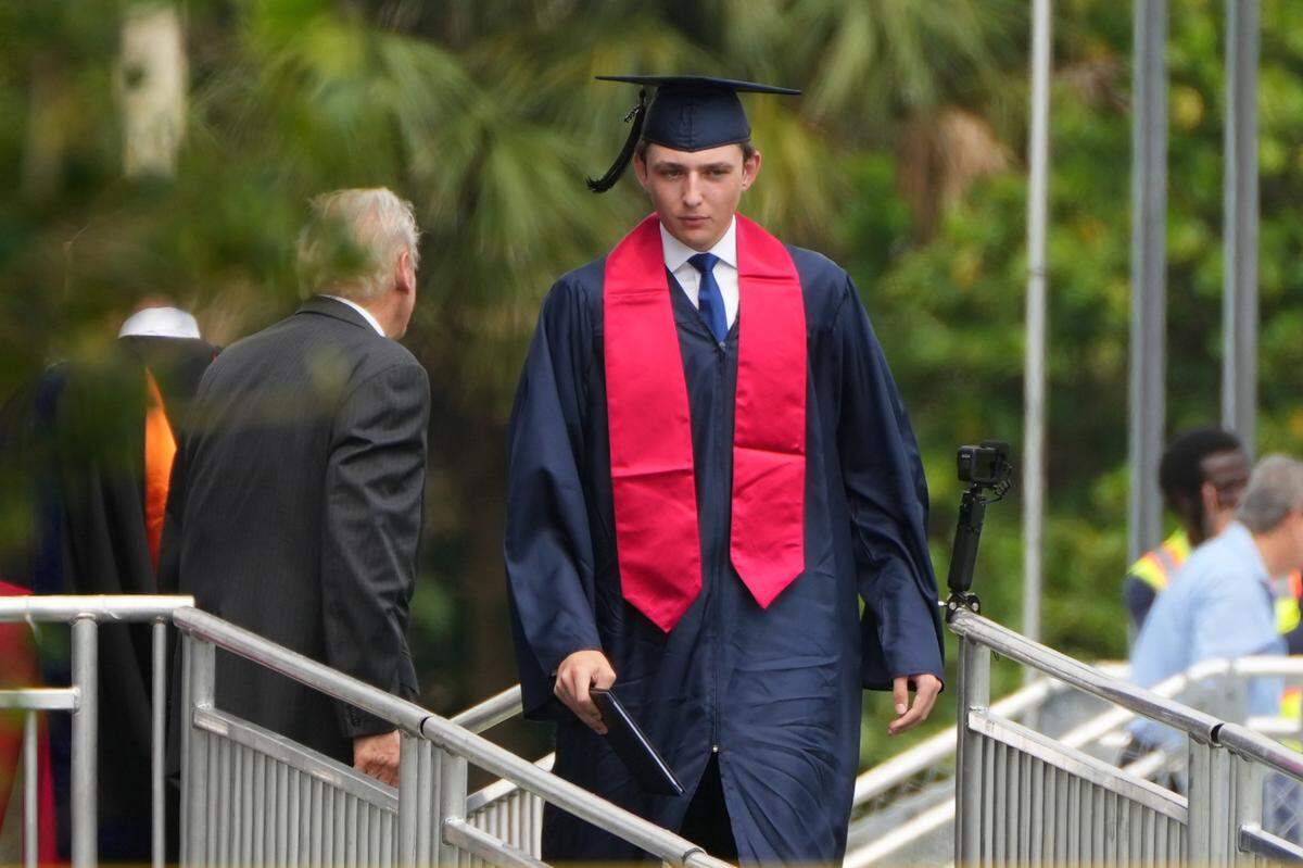 Barron Trump graduates from Oxbridge Academy in West Palm Beach, Florida, on May 17, 2024.