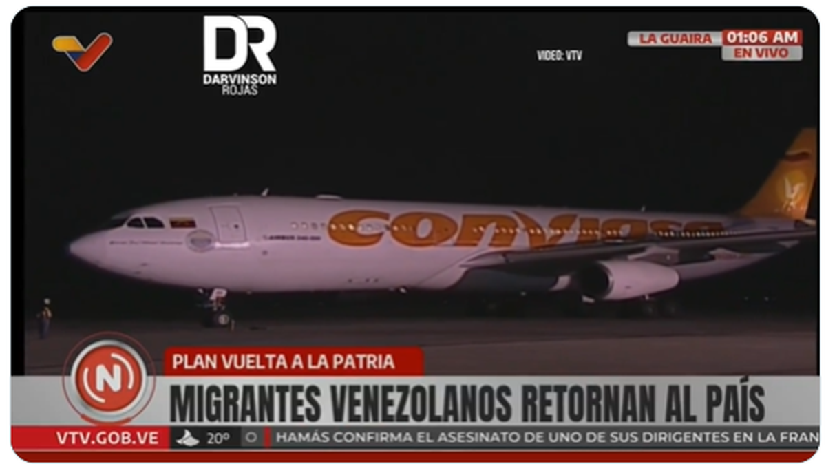 Un avión procedente de Honduras con 199 deportados desde Estados Unidos arribó la madrugada de este lunes a Venezuela, marcando el restablecimiento de los vuelos de deportaciones suspendidos hace un mes en medio de la crisis migratoria desatada por Donald Trump.
