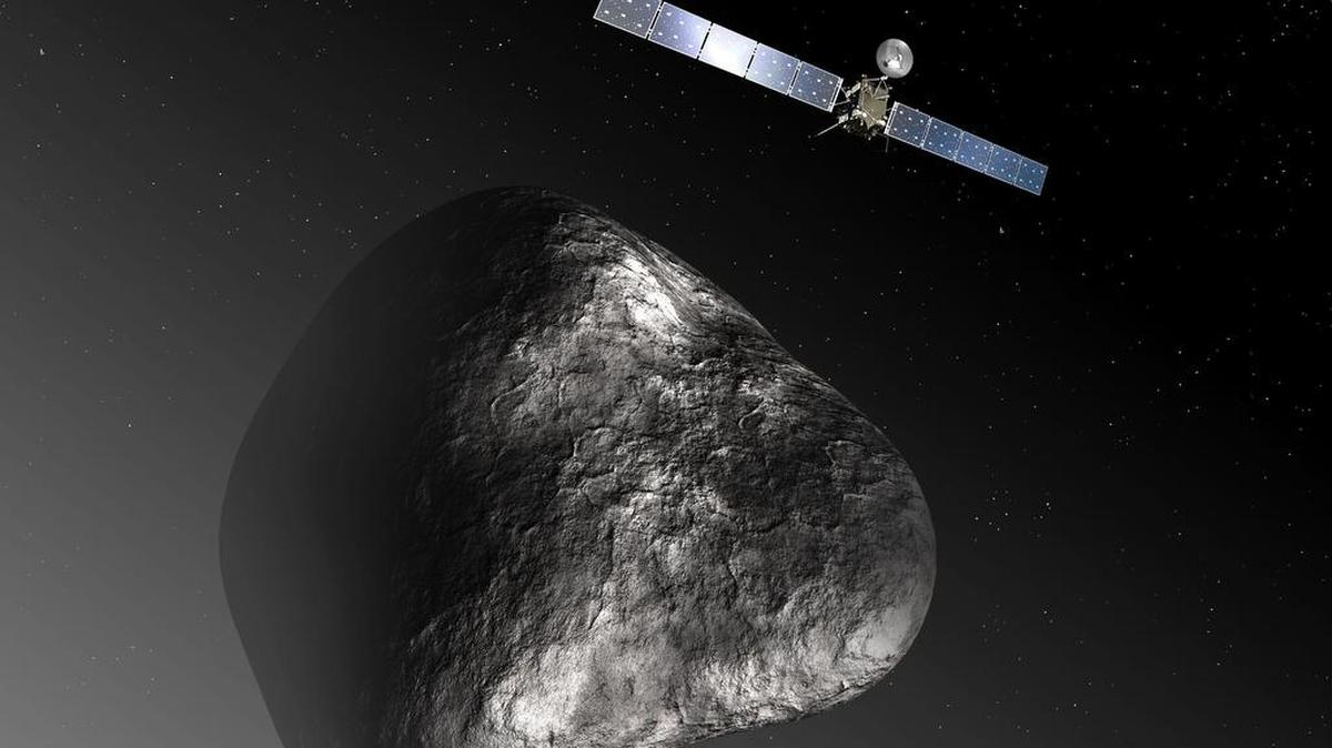 Impresión artística de la nave Rosetta junto al cometa 67P / ChuryumovGerasimenko.
