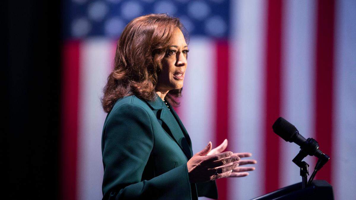 La vicepresidenta de Estados Unidos, Kamala Harris, durante el evento por el 50 aniversario del fallo de la Corte Suprema Roe vs. Wade, el domingo 22 de enero de 2023 en Tallahassee, Florida.