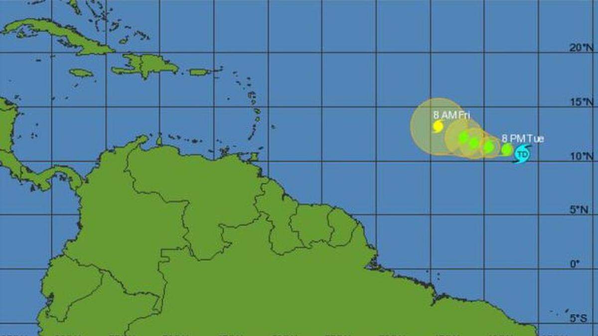 Cuando la depresión alcance mayor fuerza y se convierta en tormenta tropical, lo que podría suceder en las próximas horas, recibirá el nombre de Danny.