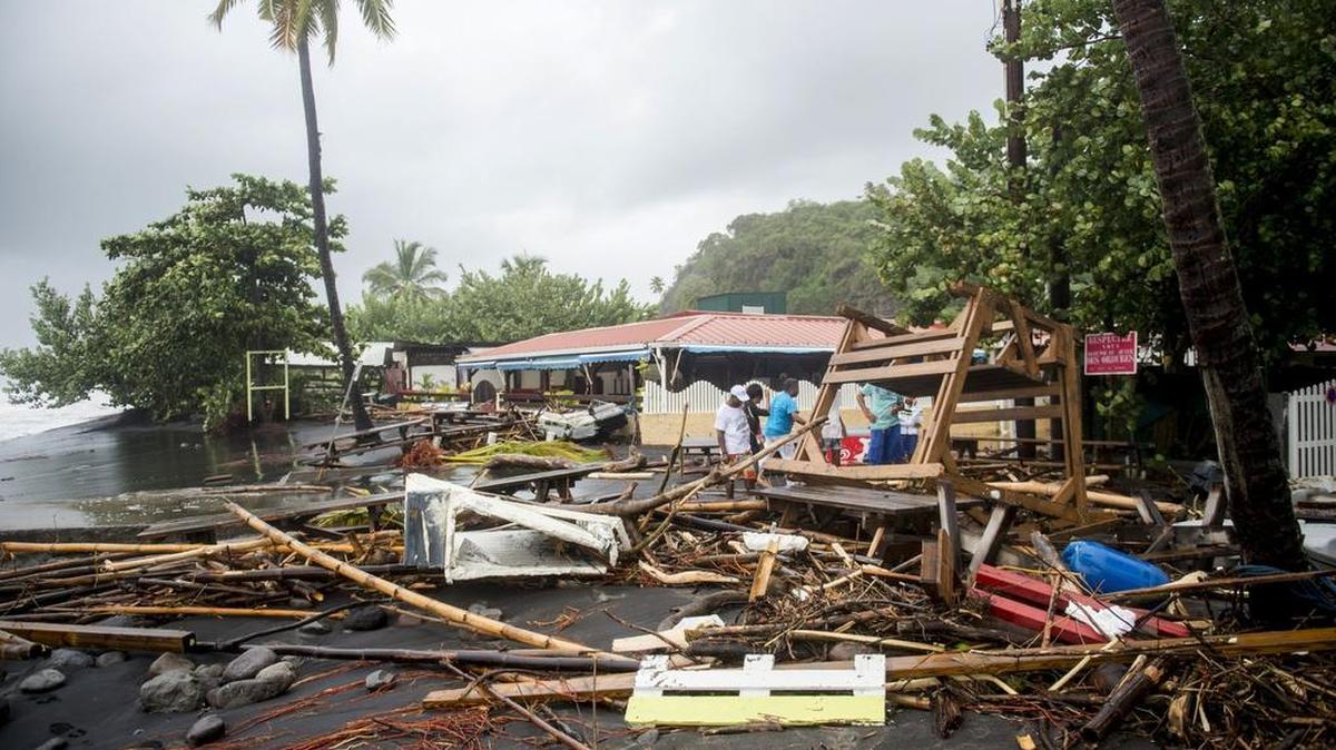 Escombros de un restaurante de Le Carbet, en la isla caribeña francesa de Martinica, después de que fue azotada por el huracán María, el 19 de septiembre de 2017.