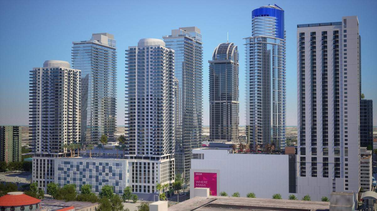 Miami Worldcenter y rascacielos, donde estará ubicado en nuevo Museo del Helado de Miami.