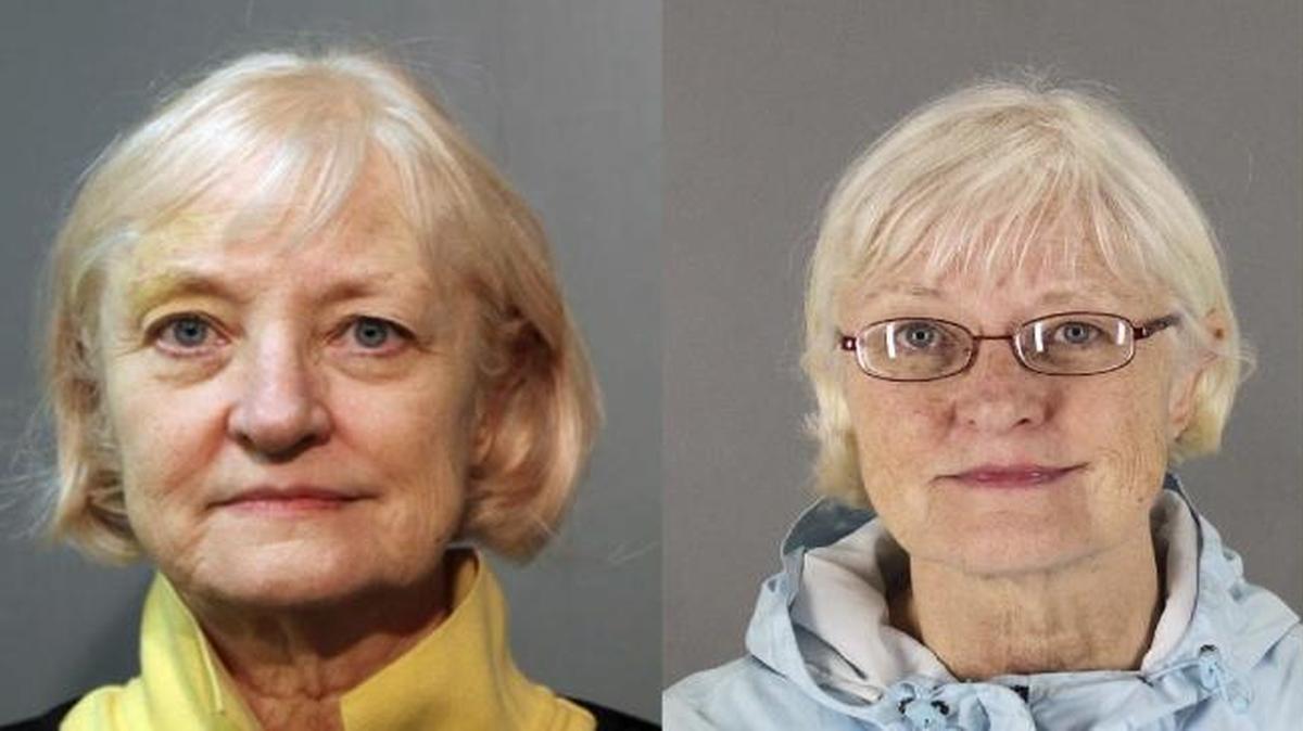 Marilyn Hartman en las fotografías tomadas tras arrestos anteriores en el 2016 en Chicago (izq) y en el 2014 en San Mateo, California.