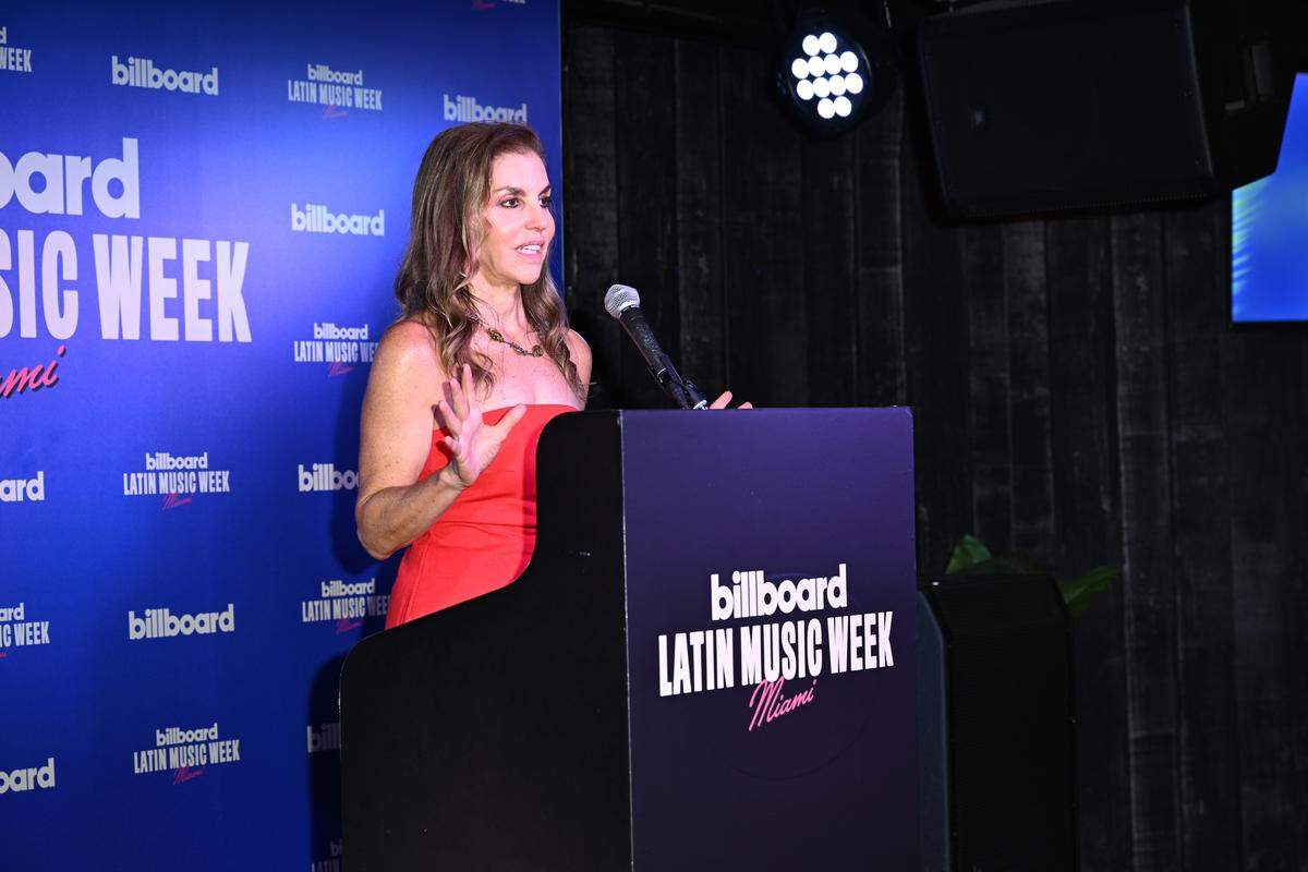 Leila Cobo en la conferencia de prensa de la Semana Billboard de la Música Latina 2025 el 18 de septiembre de 2025 en Miami, Florida.