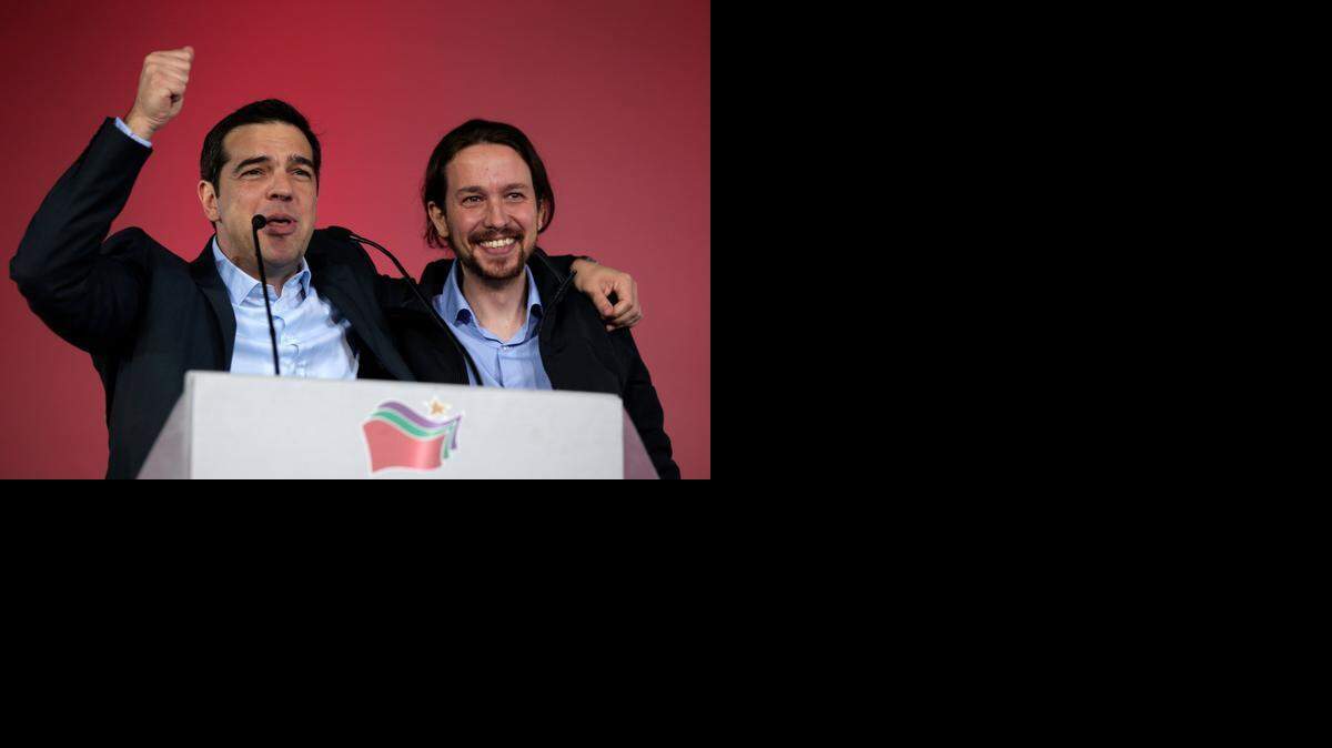 
El primer ministro griego, Alexis Tsipras (izq.), se reúne con Pablo Iglesias, líder del partido izquierdista español Podemos, el pasado 22 de enero.
