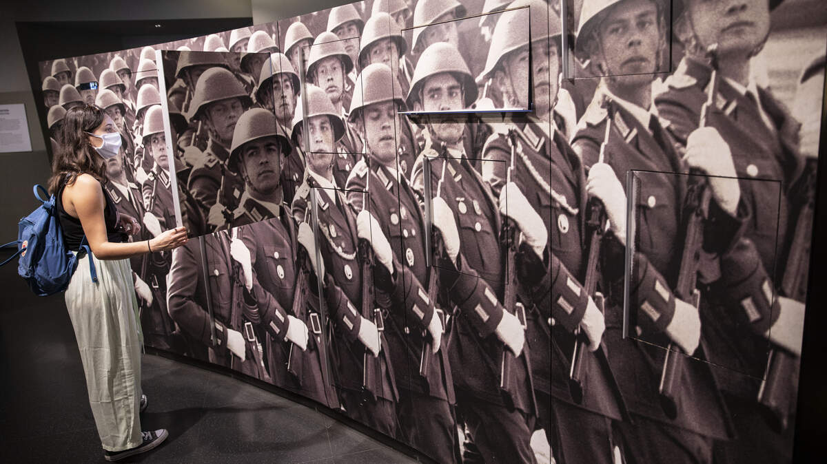 BERLIN, GERMANY - SEPTEMBER 15: Visitor look at exhibits that show what everyday life was like in the former communist East Germany at the DDR Museum on September 15, 2020 in Berlin, Germany. October 3 will mark the 30th anniversary of German reunification. On October 3, 1990, following the end of the Cold War, East Germany and West German reunited to form today’s modern Germany. Thirty years later, despite successful social and economic development, distinct eastern and western German identities remain. The DDR Museum in Berlin gives visitors a taste of everyday life in communist-era East Germany, with interactive exhibits for topics including living, sports, shopping, politics and surveillance through the secret police. (Photo by Maja Hitij/Getty Images)