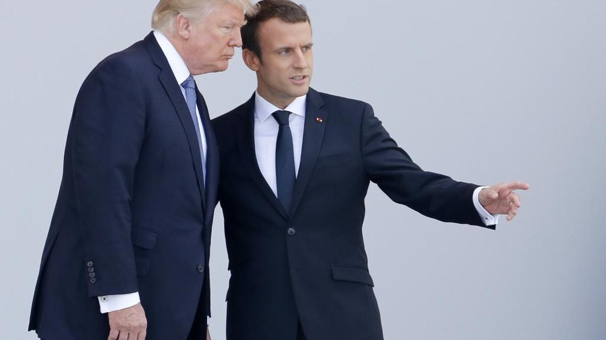 El presidente Donald Trump y su homólogo francés Emmanuel Macron.