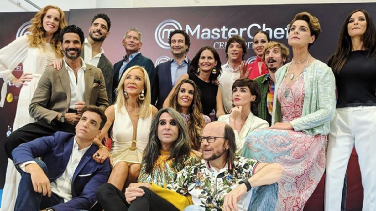 El elenco de la tercera temporada del programa español “MasterChef Celebrity”, transmitido por RTVE.