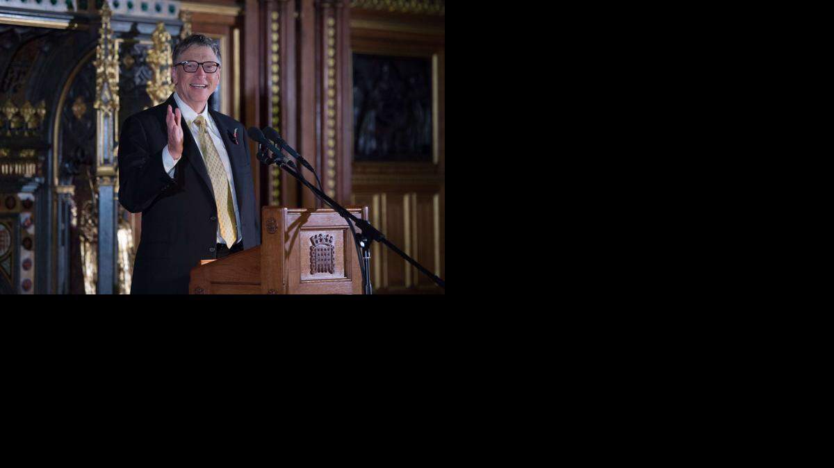 
Bill Gates, el fundador de Microsoft, da una conferencia sobre ayuda internacional en la Cámara de los Lores del Parlamento británico, en Londres, el 10 de noviembre.
