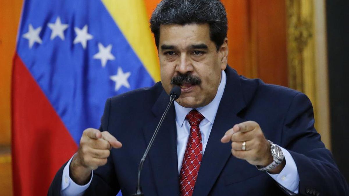 El gobernante de Venezuela, Nicolás Maduro, durante una conferencia de prensa el 25 de enero, en Caracas.