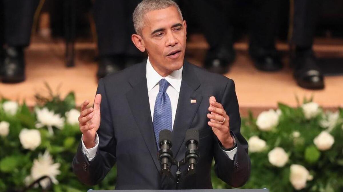 El presidente Barack Obama pronuncia un discurso el martes pasado en un servicio religioso en Dallas, en memoria de los cinco policías asesinados en esa ciudad.