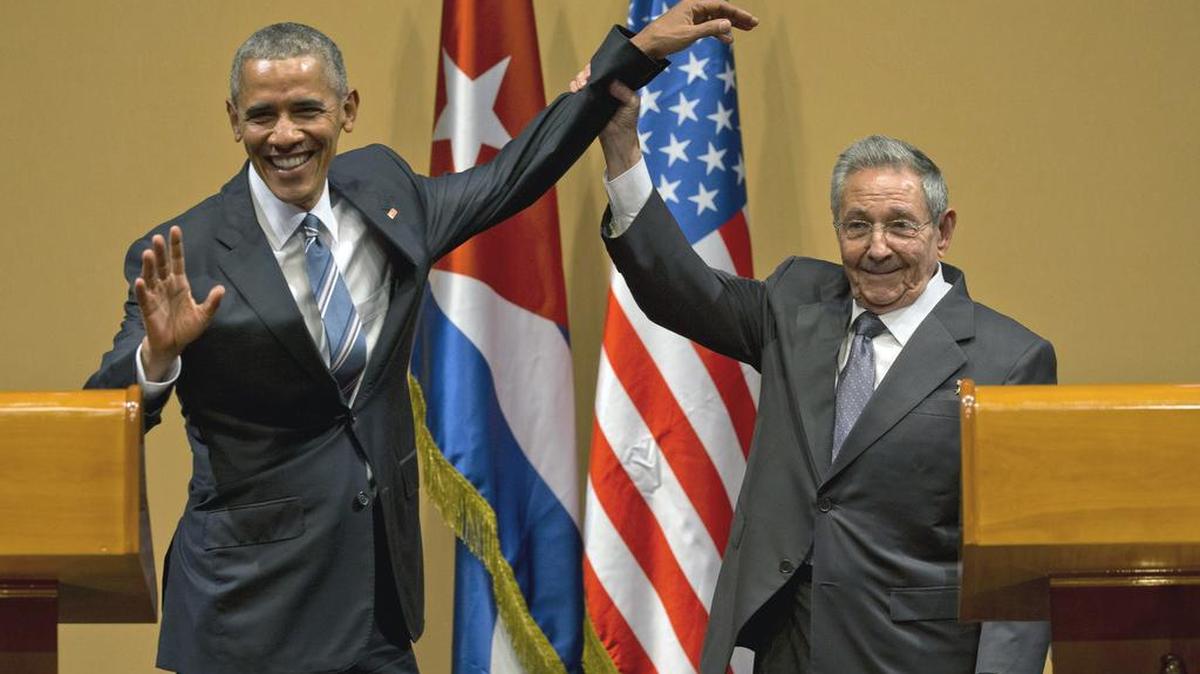 El entonces presidente norteamericano Barack Obama se reúne con el gobernante cubano Raúl Castro en La Habana, en marzo del 2016.