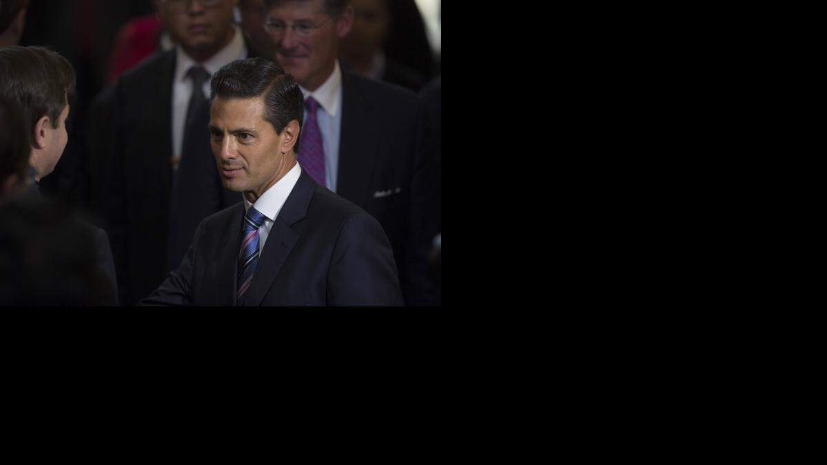 
Enrique Peña Nieto, presidente de México, durante un anuncio sobre inversiones en la capital de ese país.
