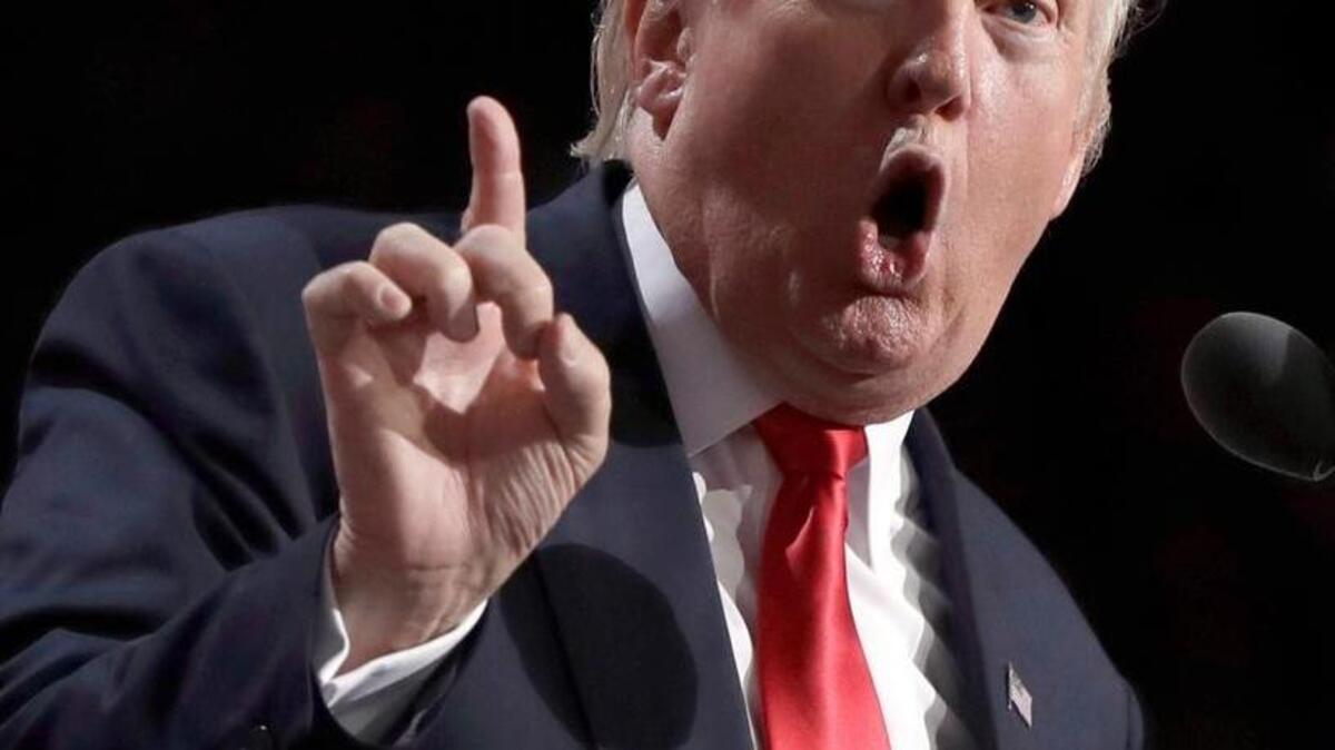 Donald Trump, candidato republicano a la presidencia, habla durante la Convención Nacional Republicana.