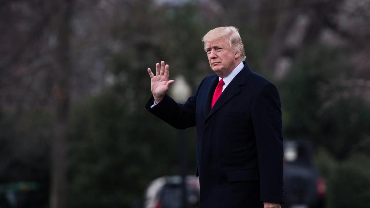 El presidente Donald Trump en camino al Marine One en la Casa Blanca el 20 de marzo.